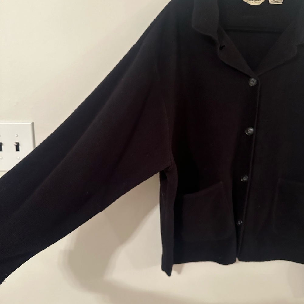 Vintage Eddie Bauer Black Fleece‎ Button-Down Jacket Short Coat Size XXL - Picture 3 of 6